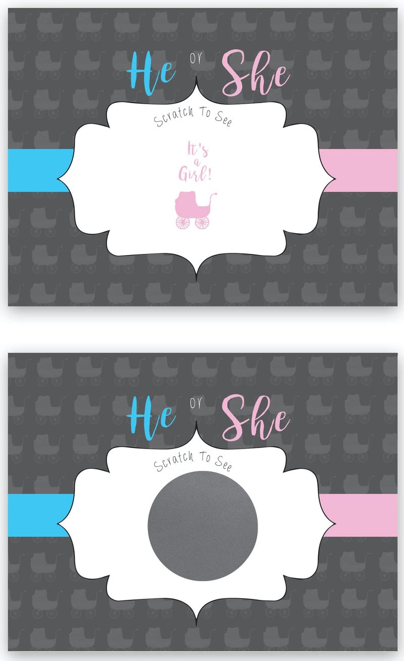 My Scratch Offs Its a Girl Baby Carriage Gender Reveal Party Scratch Off Scratcher Lottery Tickets Cards Family Friends 25 Pack - Image 2